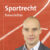 Beitrags-Teaser des Newsbeitrages zum Sportrecht. Zu sehen ist eine Rennbahn auf orangenem Grund. Im Vordergrund befindet sich der Autor Anton Fischer.
